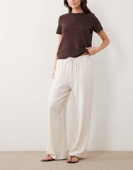Figgzo Coastal Linen Wide-Leg Pant