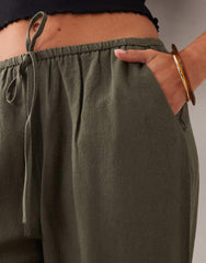 Figgzo Coastal Linen Wide-Leg Pant
