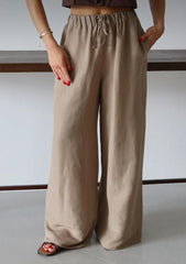 Figgzo Coastal Linen Wide-Leg Pant