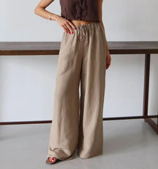 Figgzo Coastal Linen Wide-Leg Pant