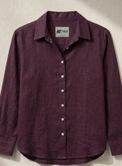 Figgzo Royal Linen Button-Up Blouse