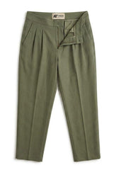 Figgzo Tailored Olive Pleated Trousers