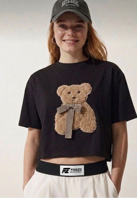 Figgzo Teddy Charm Cropped Tee