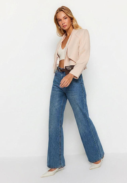 Figgzo Vintage Wide - Leg High Rise Jeans – Medium Wash