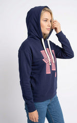 Figgzo Graphic Pullover Hoodie – Navy Pink Statement Edition