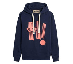 Figgzo Graphic Pullover Hoodie – Navy Pink Statement Edition