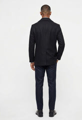 Figgzo Tailored Double-Breasted Peacoat – Black
