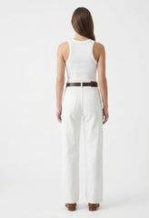 Figgzo High-Rise Wide Leg Denim Jeans – Ivory