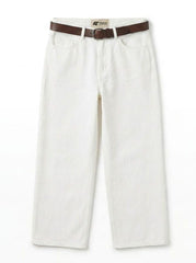 Figgzo High-Rise Wide Leg Denim Jeans – Ivory