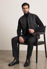 Onyx Quilted Diamond-Stitch Vest
