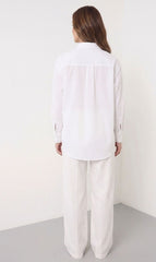 Pure White Long Sleeve Button-Down Shirt