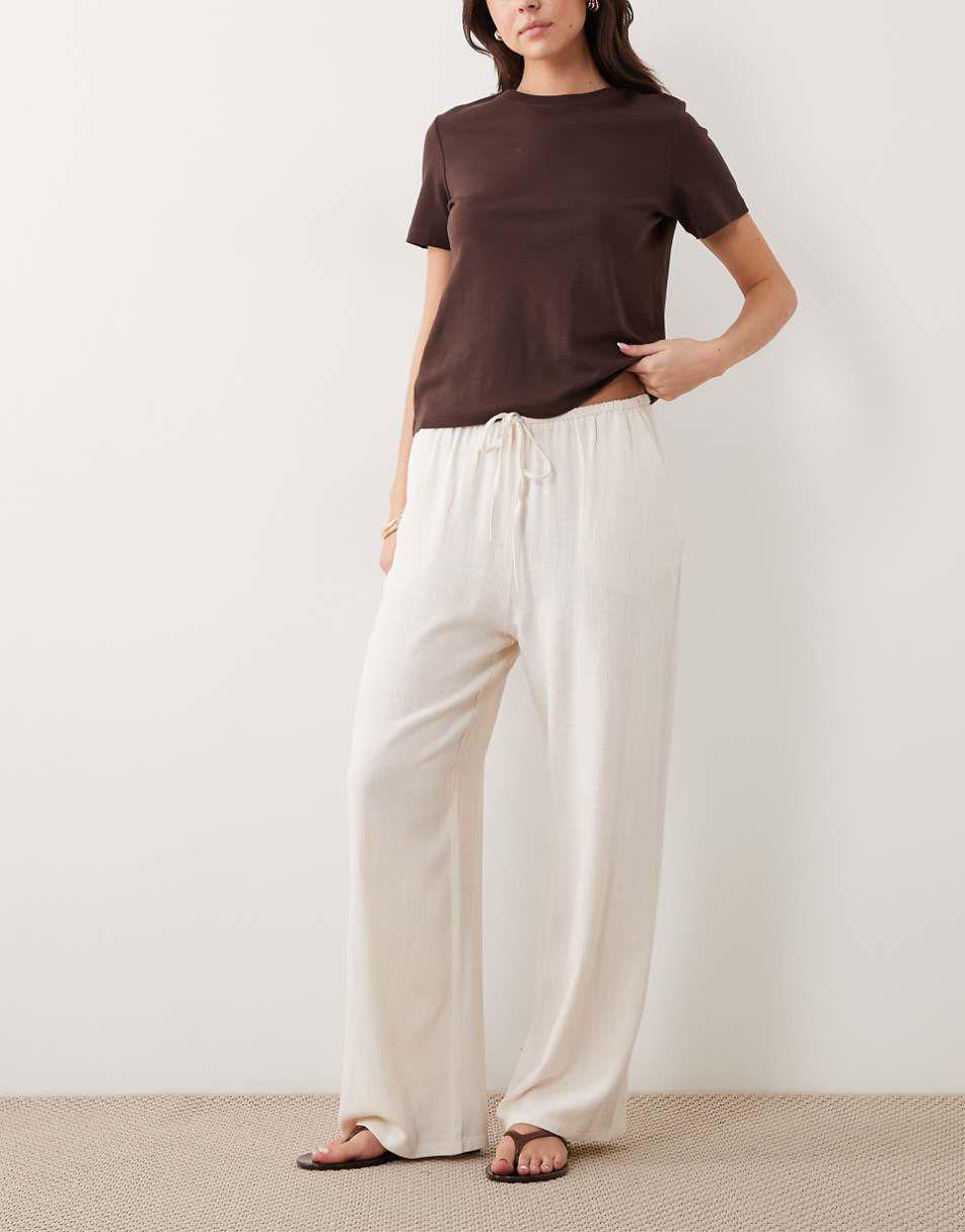 Figgzo Coastal Linen Wide-Leg Pant