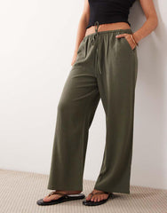 Figgzo Coastal Linen Wide-Leg Pant