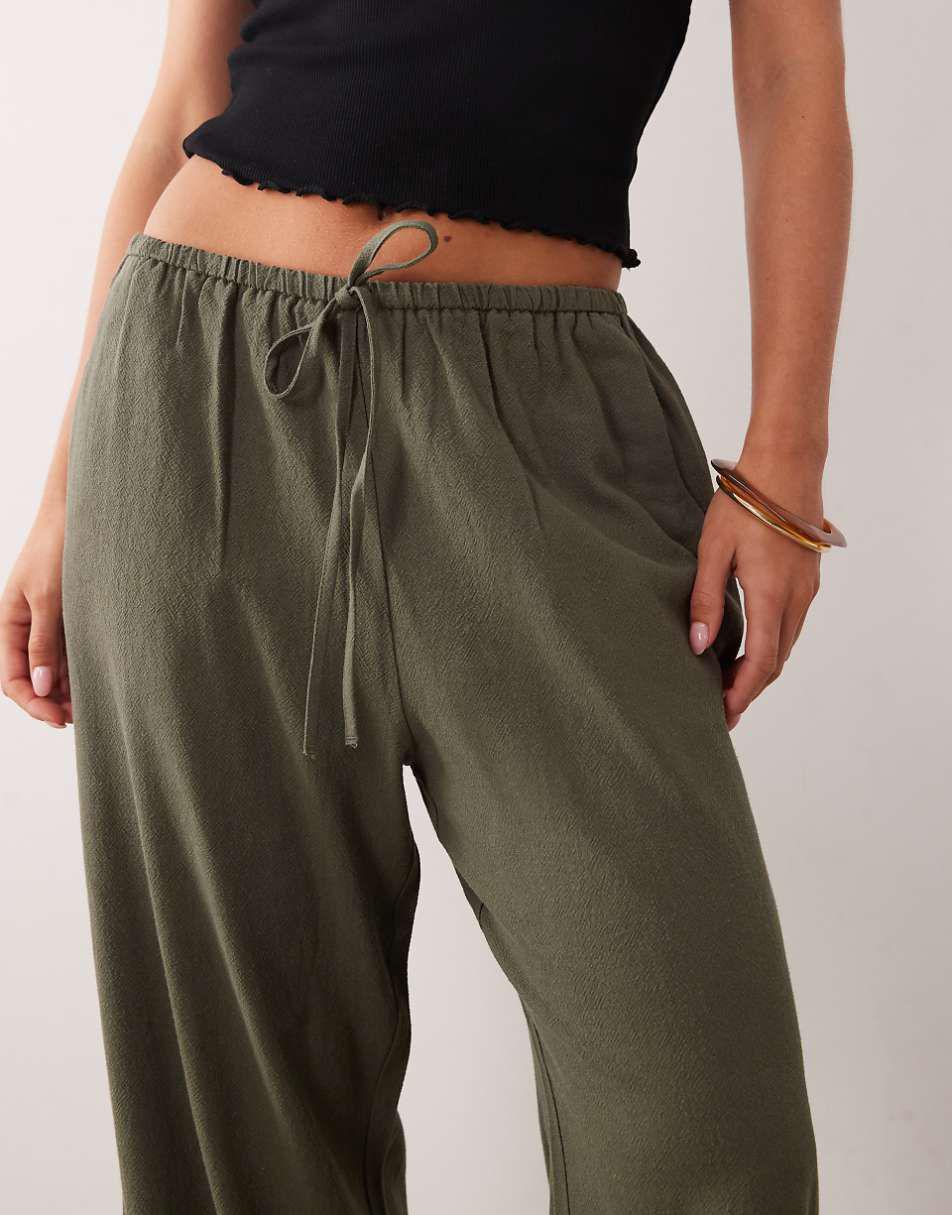 Figgzo Coastal Linen Wide-Leg Pant
