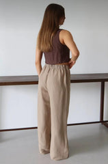 Figgzo Coastal Linen Wide-Leg Pant