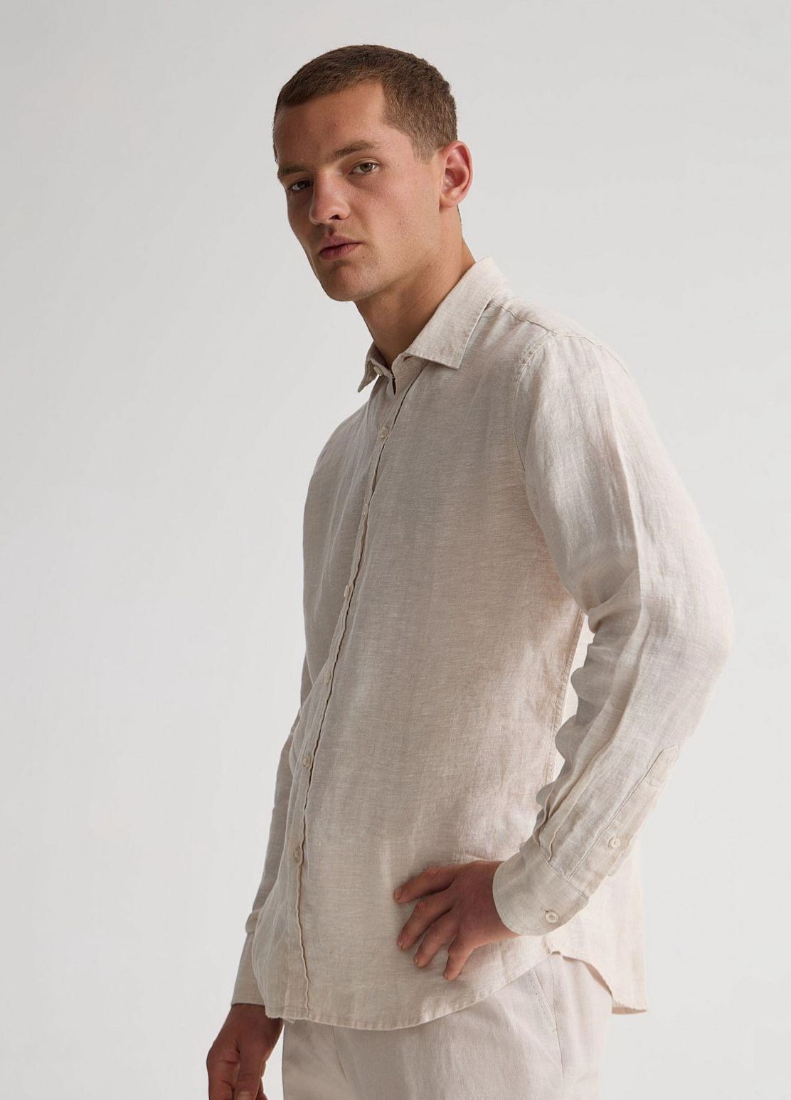 Figgzo Luxe Relaxed Button-Up Shirt – Ivory