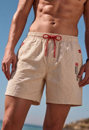 Figgzo Coastal Escape Linen Swim Shorts