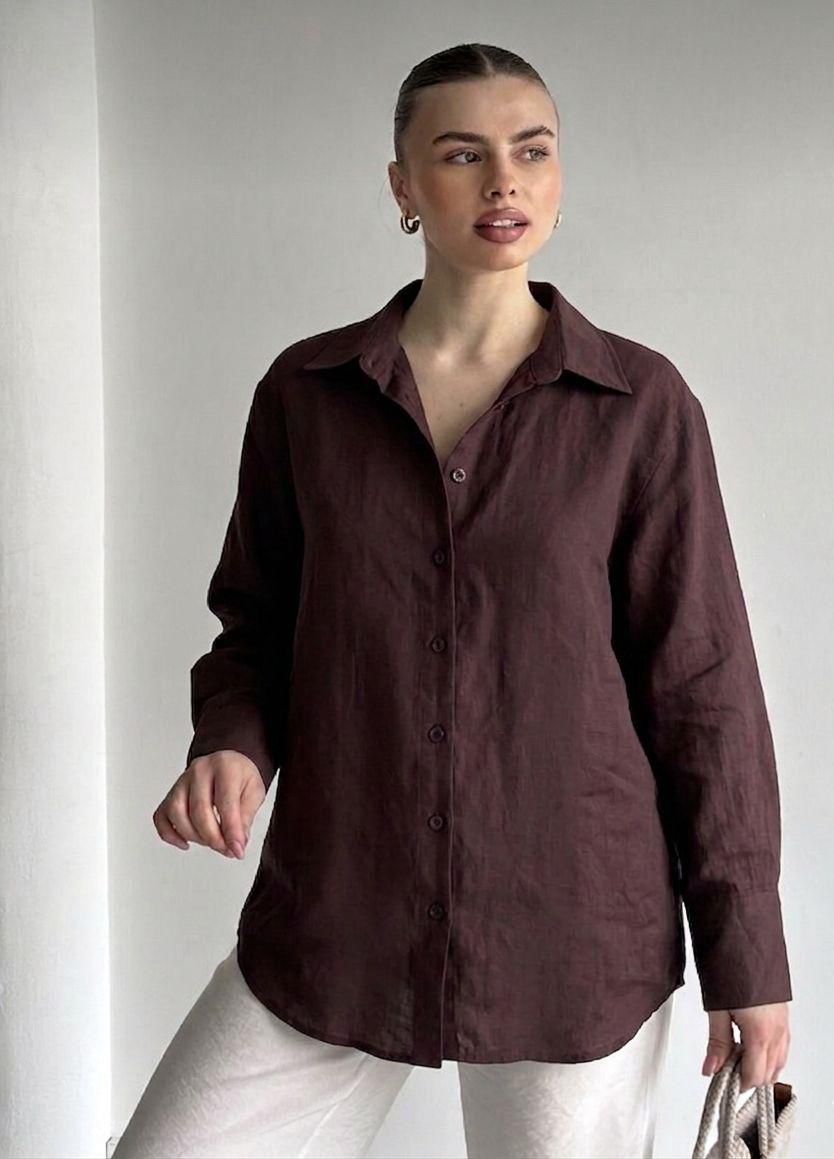 Figgzo Royal Linen Button-Up Blouse