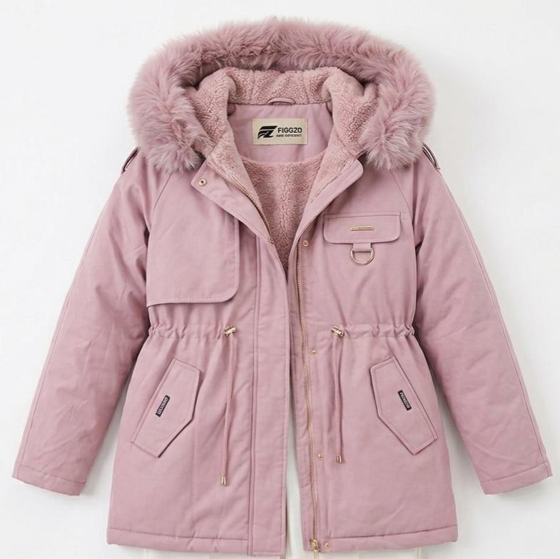 Figgzo Blush Luxe Fur Hood Parka