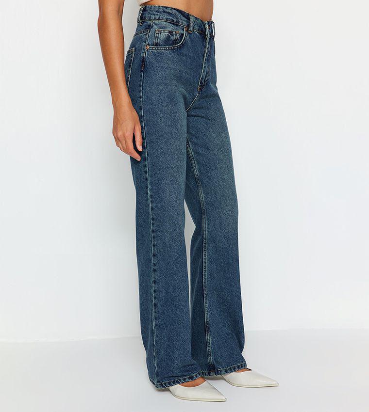 Figgzo Vintage Wide - Leg High Rise Jeans – Medium Wash