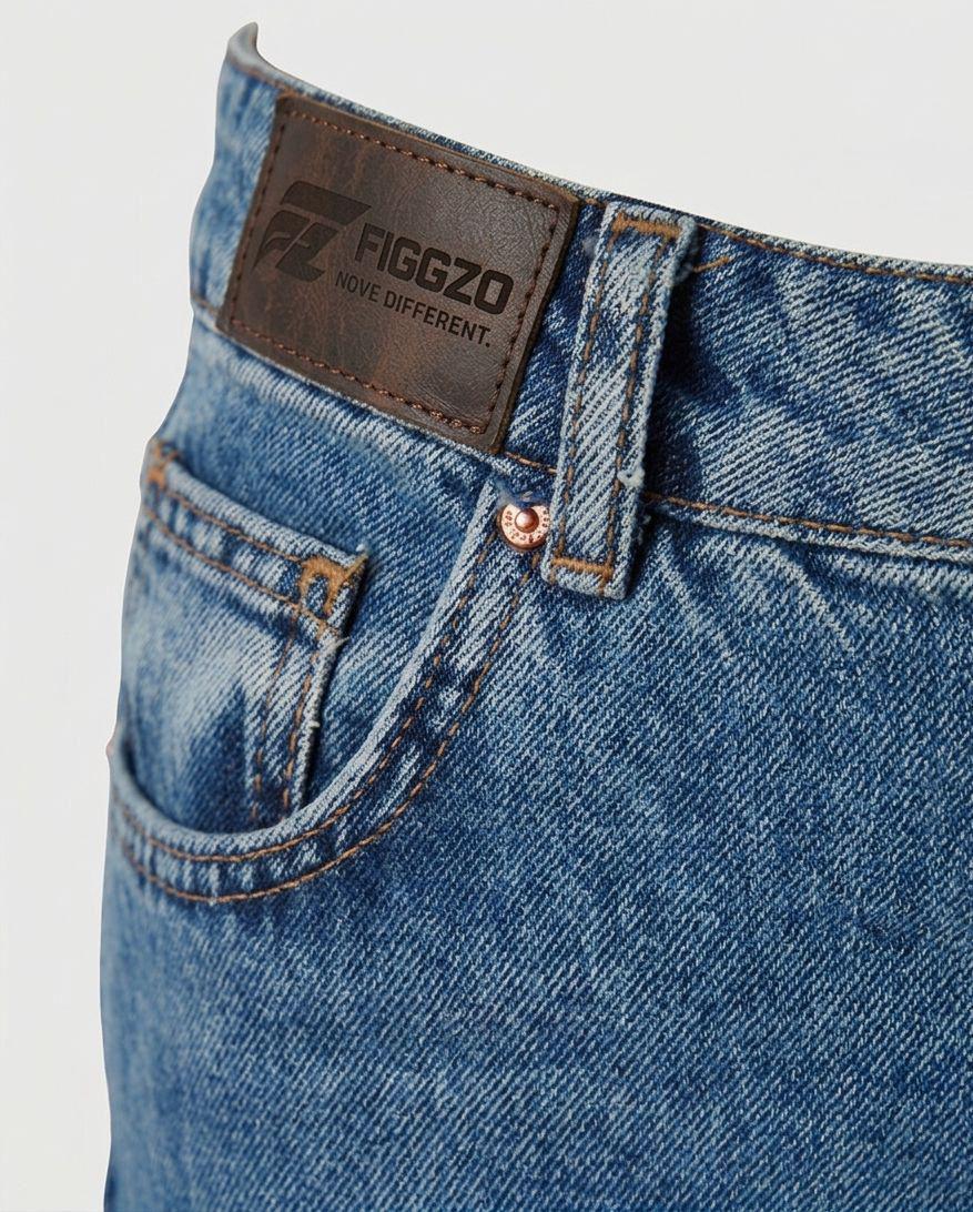 Figgzo Vintage Wide - Leg High Rise Jeans – Medium Wash