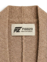 Figgzo Luxe Longline Cardigan with Faux Fur Pockets – Camel
