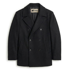 Figgzo Tailored Double-Breasted Peacoat – Black