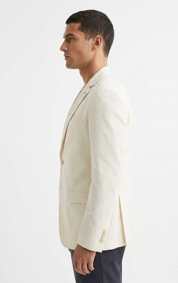 Figgzo Tailored Linen Blend Blazer – Ivory