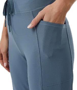 Figgzo Active Ribbed Performance Lounge Pants – Steel Blue