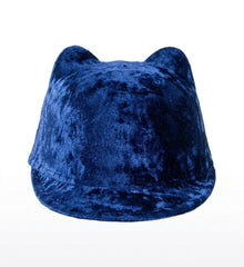 Figgzo Velvet Cat Ear Cap – Midnight Blue