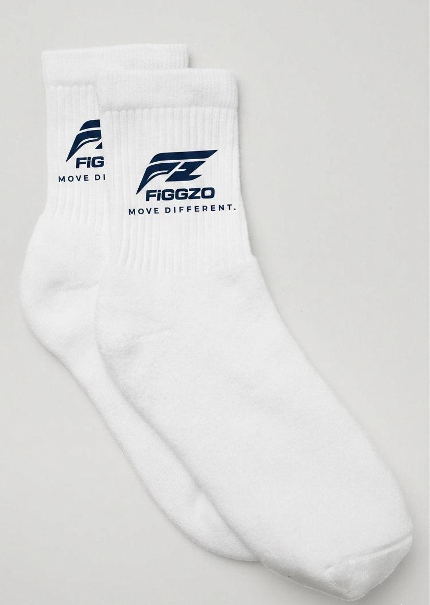 Figgzo Performance Crew Socks – Classic White