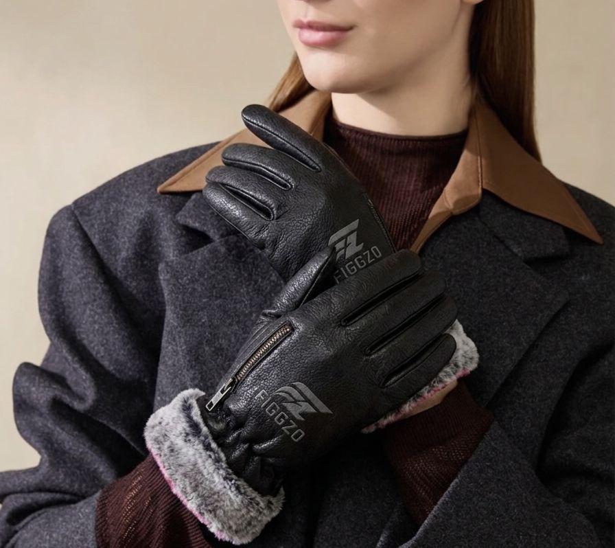 Figgzo Luxe Winter Leather Gloves
