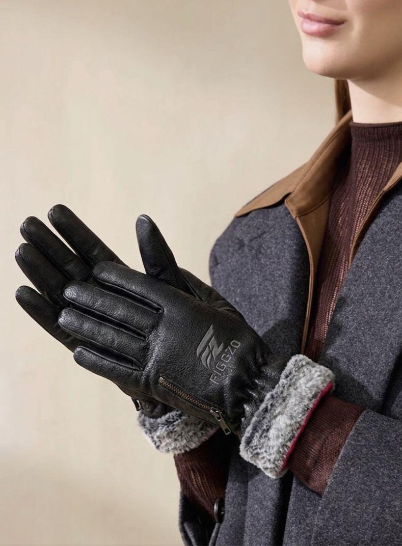 Figgzo Luxe Winter Leather Gloves