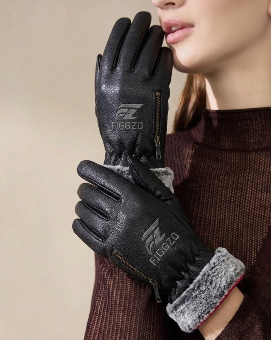 Figgzo Luxe Winter Leather Gloves
