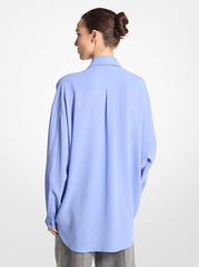 Cornflower Blue Silk-Finish Button-Down