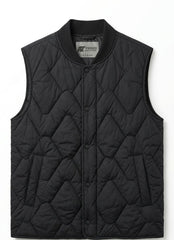 Onyx Quilted Diamond-Stitch Vest