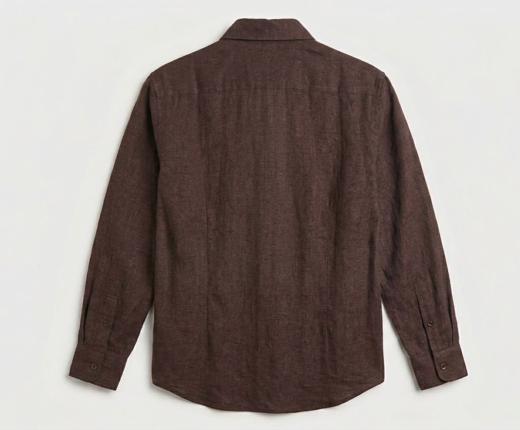 Espresso Wrap-Waist Button-Down Blouse