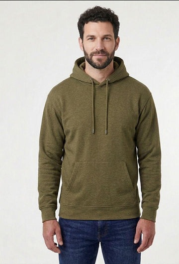 Olive Heather Essential Fleece Hoodie