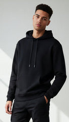 Onyx Black Essential Fleece Hoodie