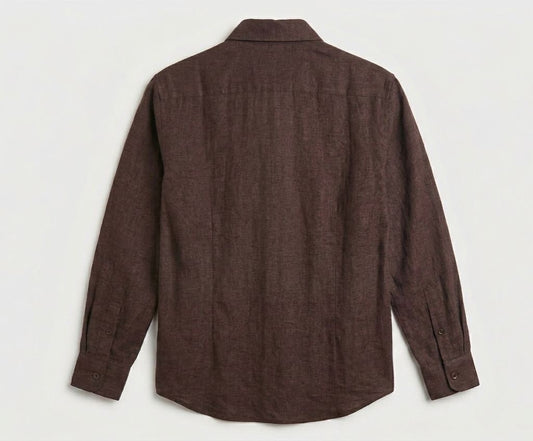 Espresso Wrap-Waist Button-Down Blouse