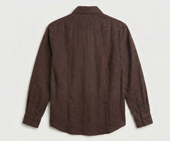 Espresso Wrap-Waist Button-Down Blouse