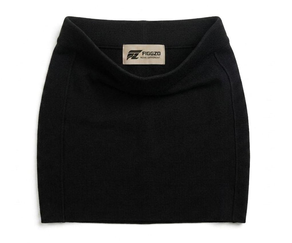 Onyx Black Ribbed Knit Mini Skirt