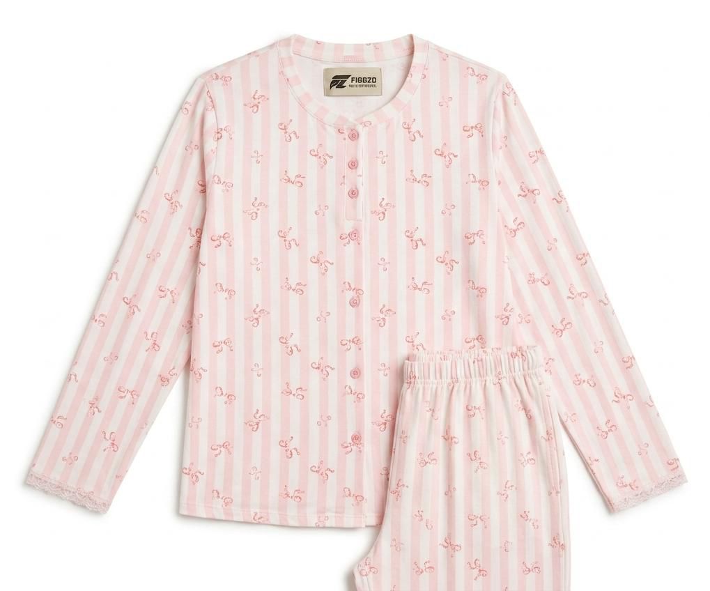 Pink Ribbon & Stripe Lounge Set